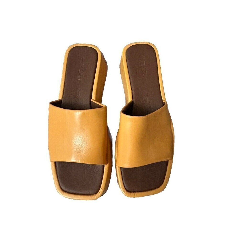 Women's Mustard Slide Sandals - Minimal Slip-On Comfort